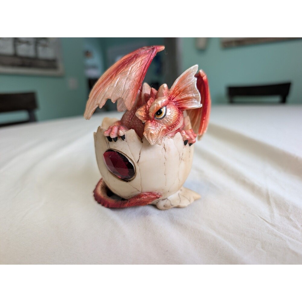 Red Dragon Hatching from the Egg Figurine 4.3" tall x 3.5" and 3.5"
